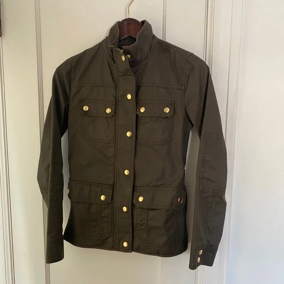 Crew Jackets Coats J Crew Womens Olive Green Rain Jacket